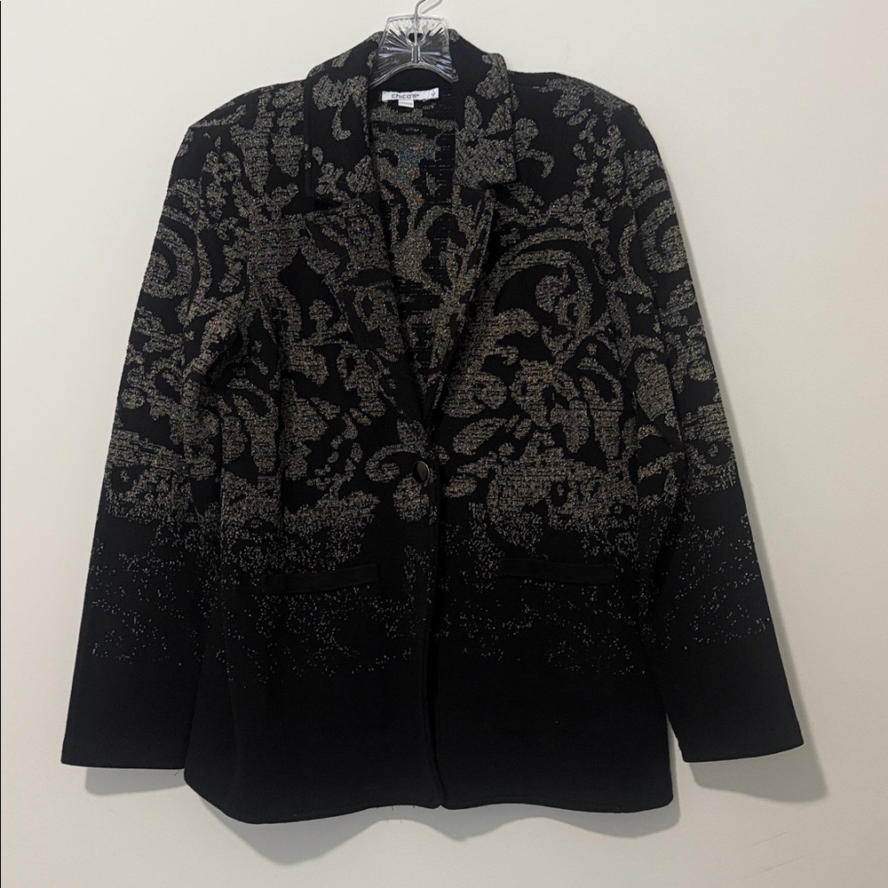 Chicos sleeveless mock neck and matching jacket, size 8